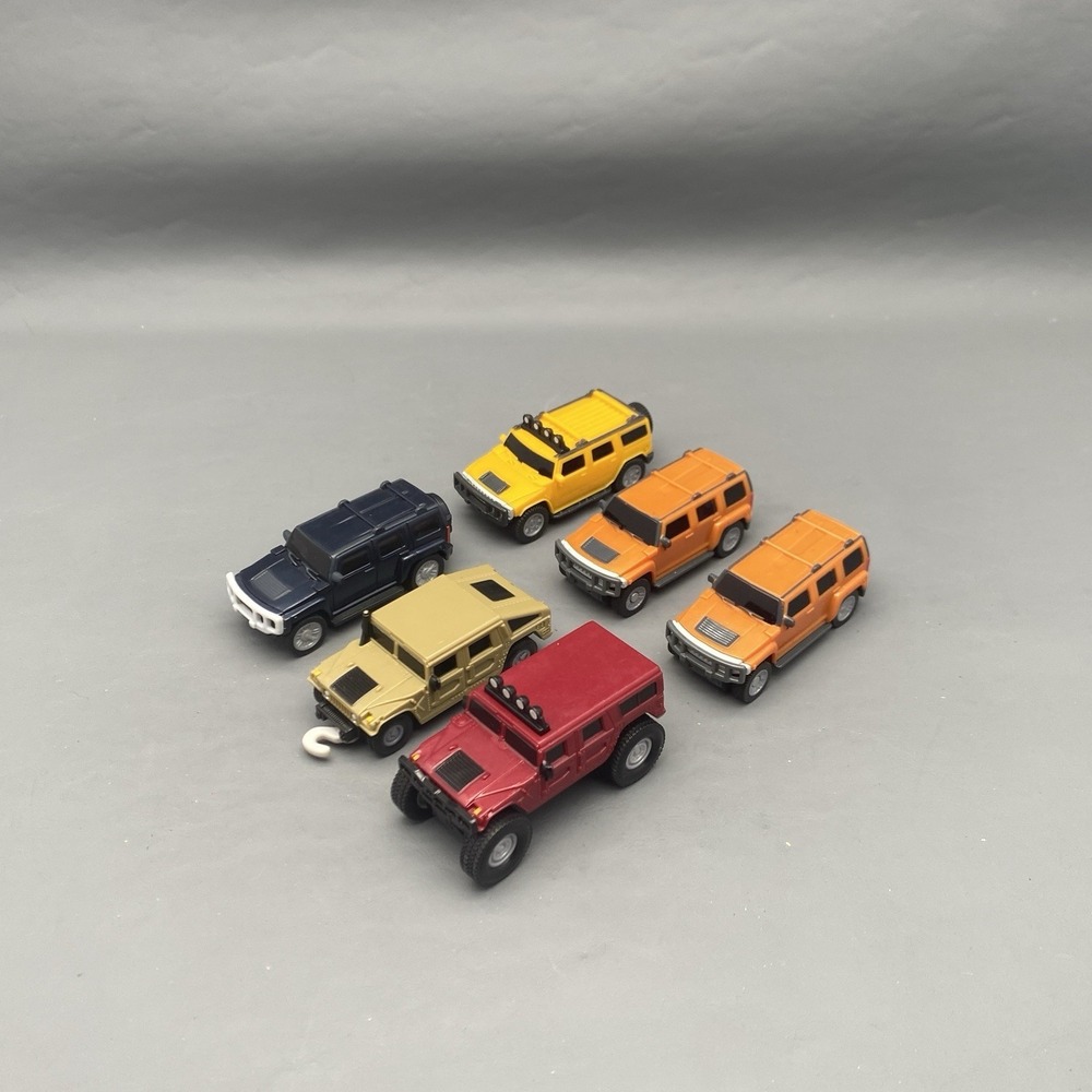 Lot of 6 GM Hummer Humvee McDonald's Toys H1 H2 H3 Red Blue Orange Yellow Cream